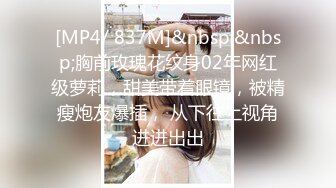 [MP4/ 837M]&nbsp;&nbsp;胸前玫瑰花纹身02年网红级萝莉，甜美带着眼镜，被精瘦炮友爆插， 从下往上视角进进出出