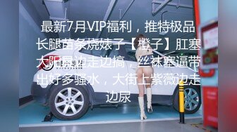 最新7月VIP福利，推特极品长腿苗条烧婊子【橙子】肛塞大阳具边走边搞，丝袜塞逼带出好多骚水，大街上紫薇边走边尿