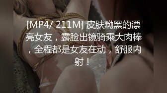 [MP4/ 211M] 皮肤黝黑的漂亮女友，露脸出镜骑乘大肉棒，全程都是女友在动，舒服内射！