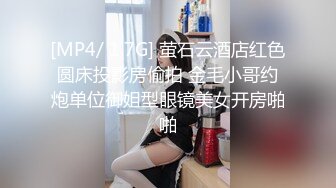 [MP4/ 1.7G] 萤石云酒店红色圆床投影房偷拍 金毛小哥约炮单位御姐型眼镜美女开房啪啪